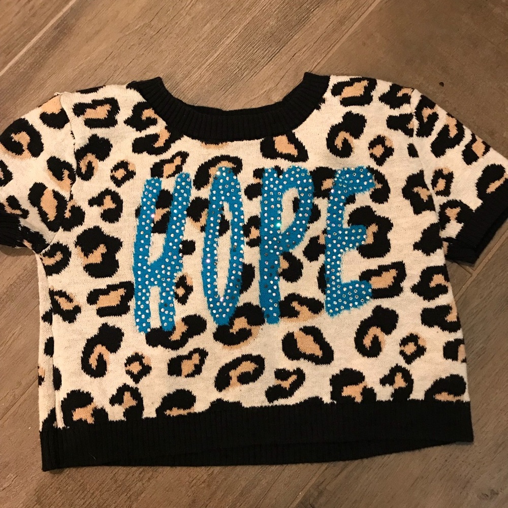 Justice Hope Leopard Crop Top